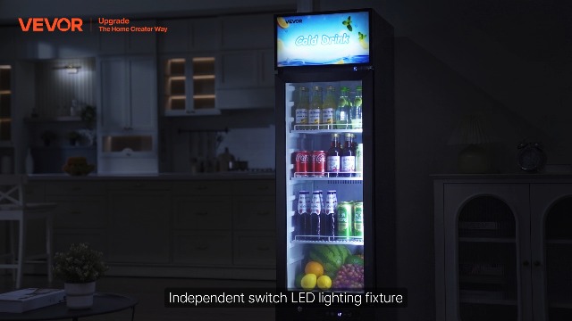Image of VEVOR Commercial Merchandiser Refrigerator, 29.3 Cu.Ft / 830L Upright Beverage Cooler, 2 Glass Door Display Refrigerator with 8 Adjustable Shelves, Soft LED Light & Casters for Bars Shops Supermarkets