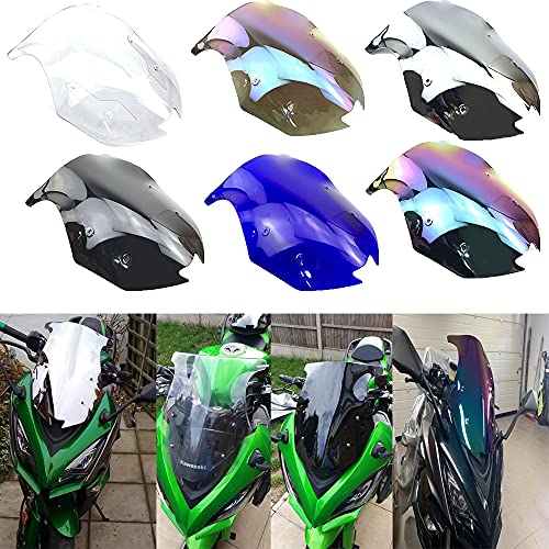 Pare-Brise de Pare-Brise de déflecteurs de Vent de Double Bulle de Moto pour Kawasaki Z1000SX Z1000 SX 2017-2018 (Noir) Cover