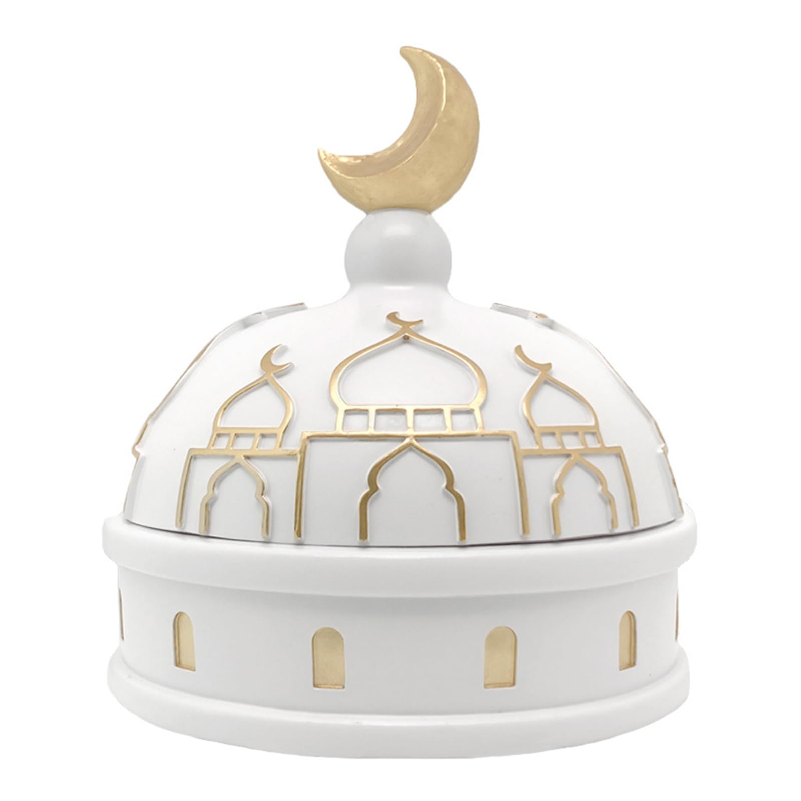 Hredyqw Ramadans Decorations for Eid Mubaraks Home Decorations Golden White Mosque Tower Craft Ornament for Shelf Table