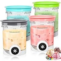 4 Pack Pint Containers Replacement for Ninja Swirl Ice Cream & Soft Serve Makers, 16oz Creami Swirl Pints and Lids Compatible with NC700 NC701 Series, BPA-Free & Dishwasher Safe