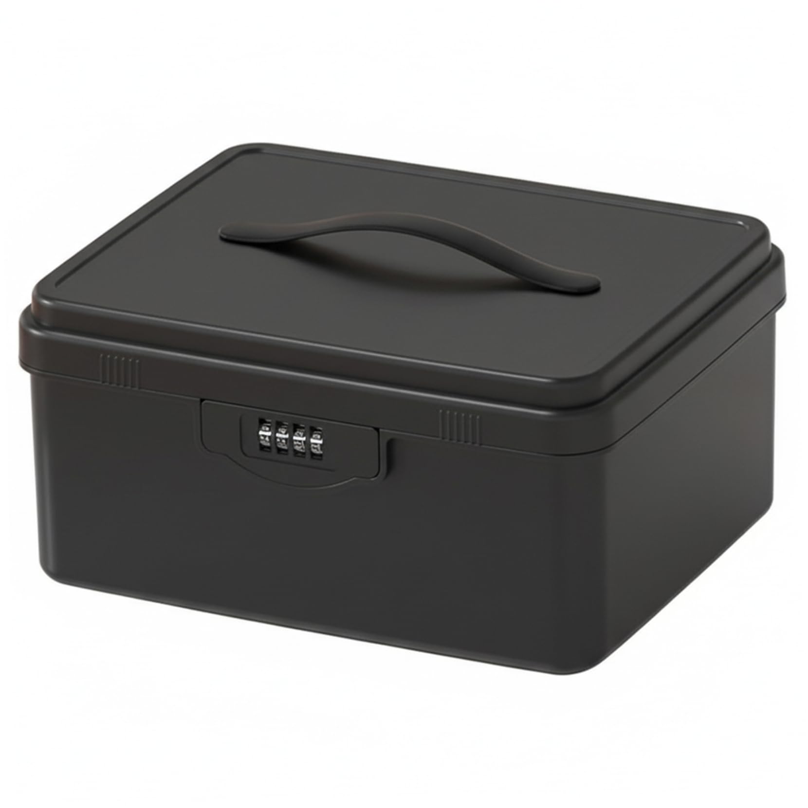 Lockable Storage Box, Storage Box With Lock - Lockbox With Handle, 4-digit Combination Lock For Valuables, Documents & Medications