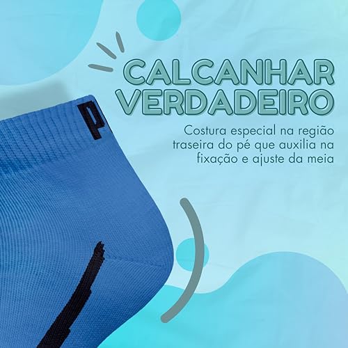 Kit 09 Pares Meia Infantil Puma Sapatilha Cano Curto Everyday Criança Unissex Juvenil | KIT - A | 25