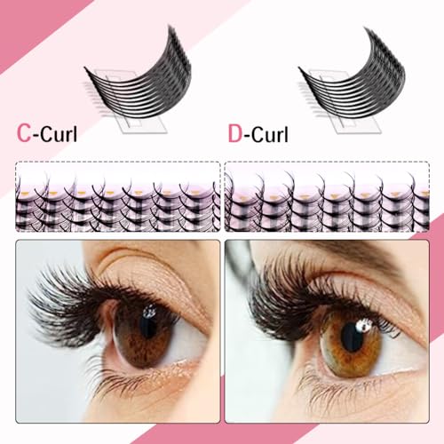 Arison Lashes Wispy Eyelashes Lashes Premade Manga Lashes False Eyelash Russian Extension Volume Fluff Natural Cat Eye Lashes Lash Tray(Wispy 7D-0.07-C-8-15mix) - Image 3
