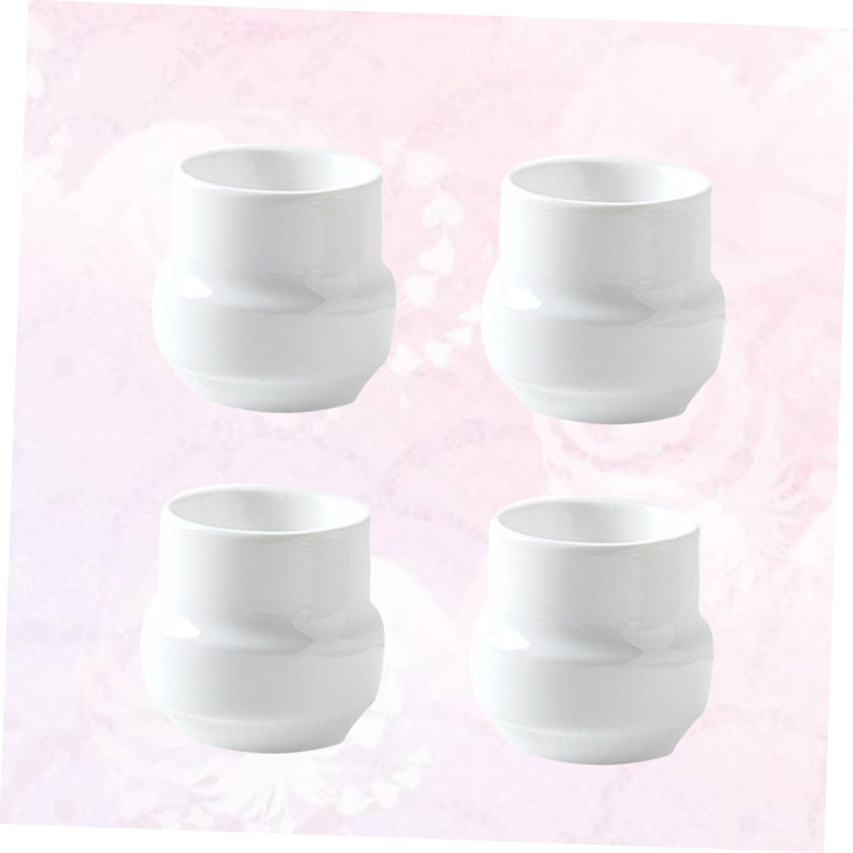 Ciieeo 4 Pack Ceramic Egg Cups Breakfast Egg Holder Stand Practical Rack for Home Restaurant Easy Clean Holder