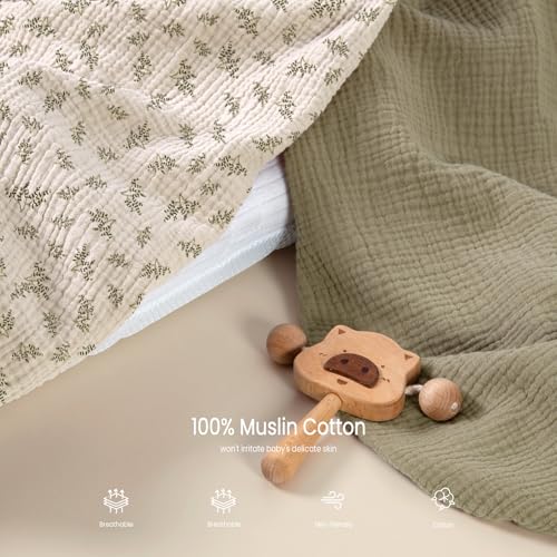 Image of lulumoon Muslin Bassinet Sheets Baby: Cotton Bedside Sleeper Bassinet Sheets Fitted for MiClassic & Milliard Bassinet