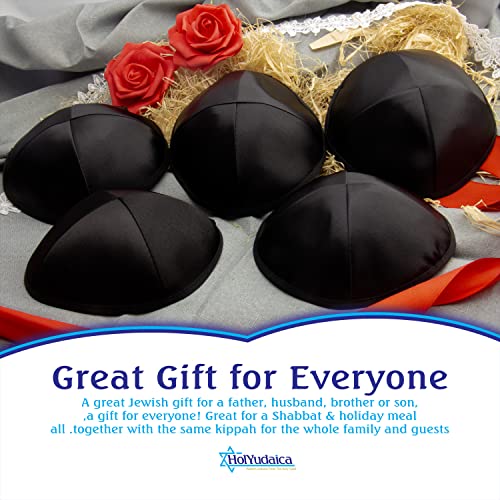 Image of Pack of 10 or 30-Pcs - Hq 19 /20CM Satin Kippah for Men & Boys, Yamaka Hat Designed in Israel - Kippot Bulk
