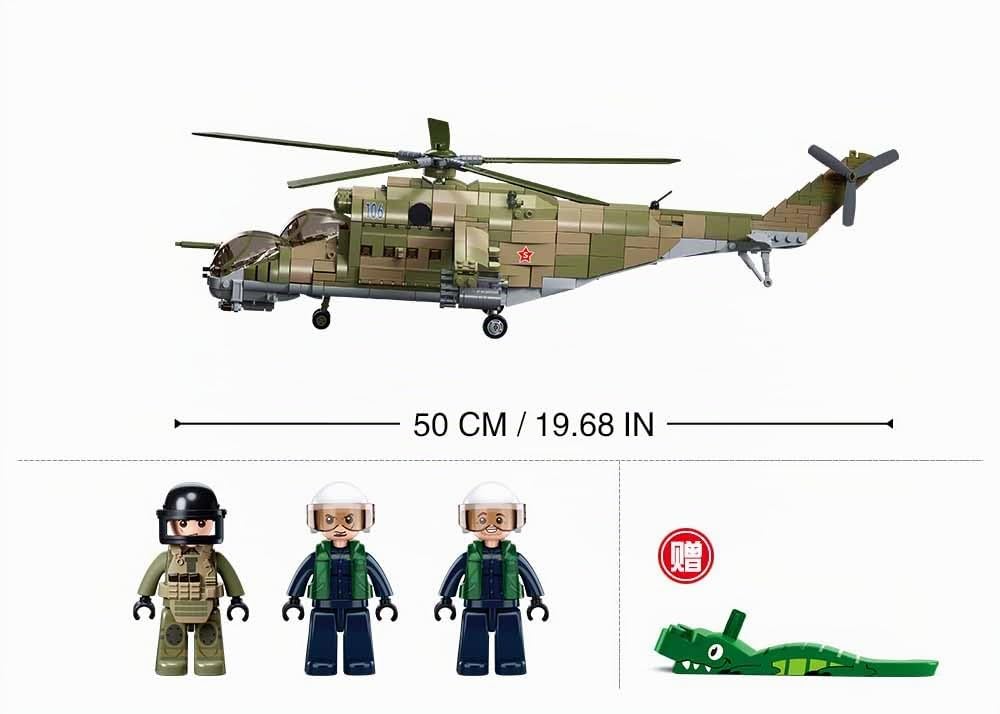 Sluban-Mi-24S Barco de Cañón 3-In-1, 1/35, Color Standard (M38-B1137)