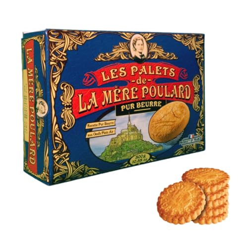 La Mere Poulard® 1888 | Galletas de mantequilla pura y caramelo | Galletas de mantequilla y caramelo | Galletas Tradicionales De Mantequilla - 1 Caja x 300 Gr
