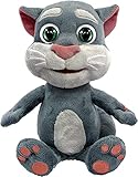 Dragon-i Toys Talking Tom Animated Interactive Stuffed Cuddly Plush Toy with Talkback 12', Grey, (80802)