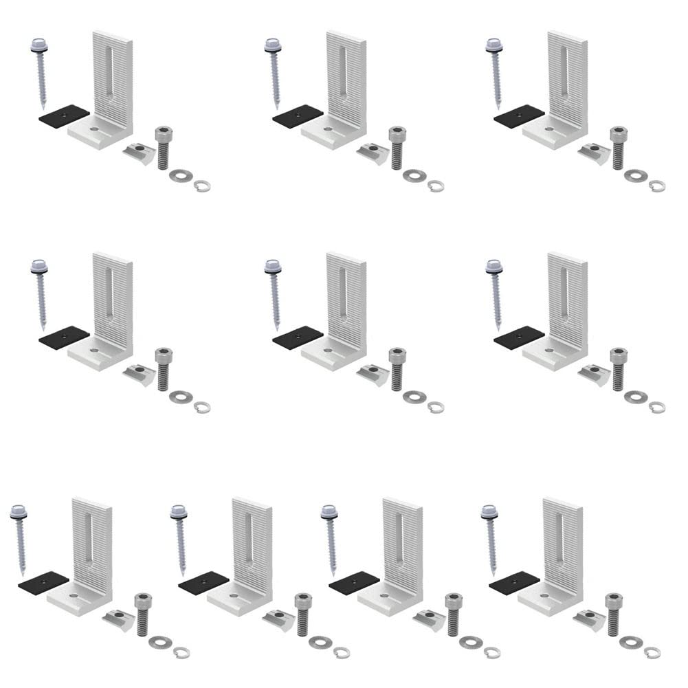 Soporte en L para panel solar con altura ajustable en aleación de aluminio resistente