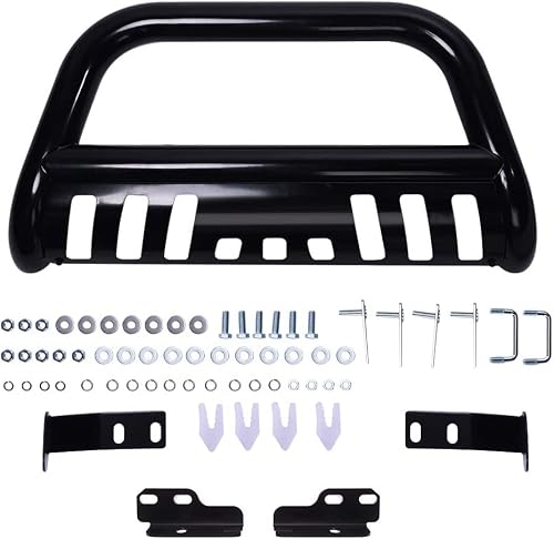 Front Bumper Grille Guard Compatible With Skid Plate Replacement For 2004-2023 Ford F150, Hd Heavy Duty 3" Tube Pickup Truck Brush Push Bull Bar For Lincoln Navigator 2003-2014, Black #TOP2