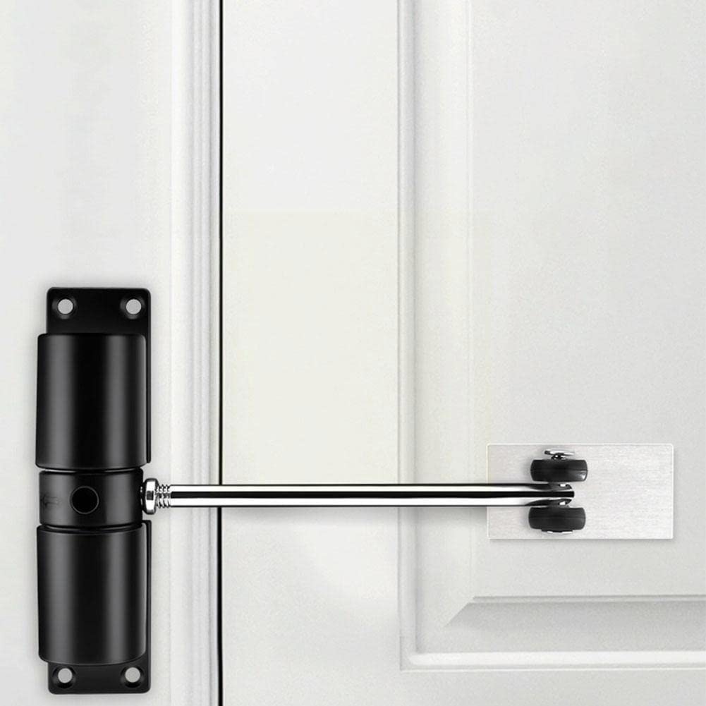 Ferme-Porte Automatique à Fermeture silencieuse, Tampon hydraulique Invisible pour ménage, Tampon à Ressort, Retour Simple, Dispositif de Fermeture caché, Ferme-Porte (Couleur : Blanc) (Noir)