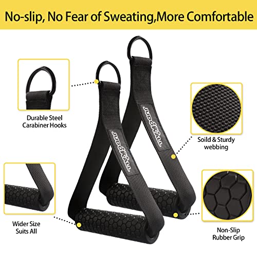 Judokall Tricep Rope Cable Machine Attachments Fitness Machine Accessories - Triceps Rope Pull Down Attachment + Exercise Handles + Carabiner For Home Gym Workout + Gym Accessories Set. #TOP3