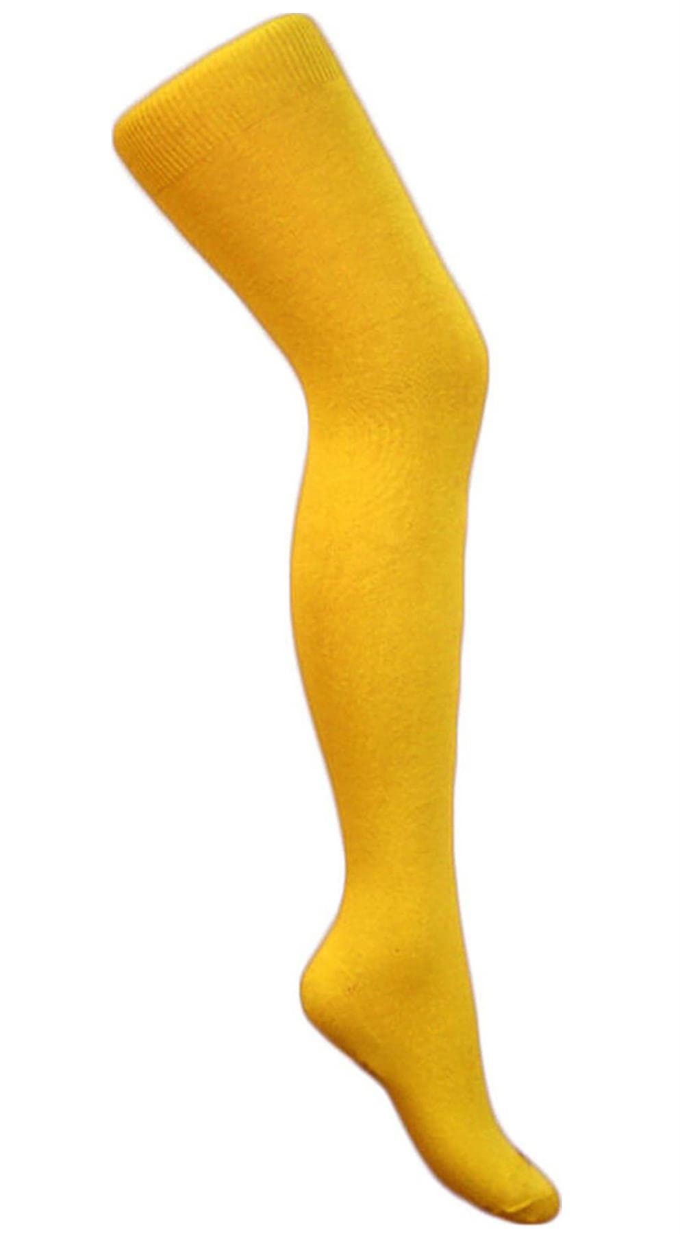 21Fashion Mustard Stripey Striped Overknee Over The Knee Long Socks (Plain One Size)