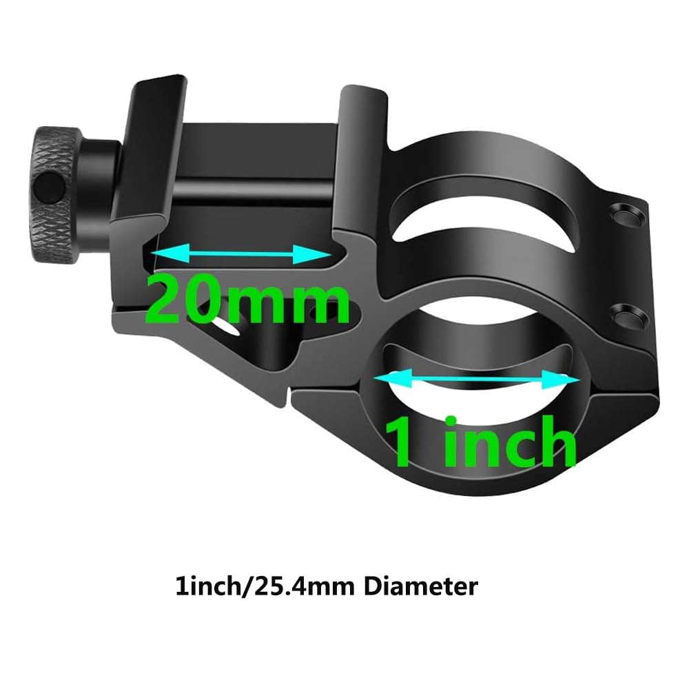 ACEXIER 25.4mm/30mm Supporto per Torcia elettrica Supporto per cannocchiale a sgancio rapido per Torcia Offset per Guida Picatinnly da 20 mm Accessori per Armi da Caccia