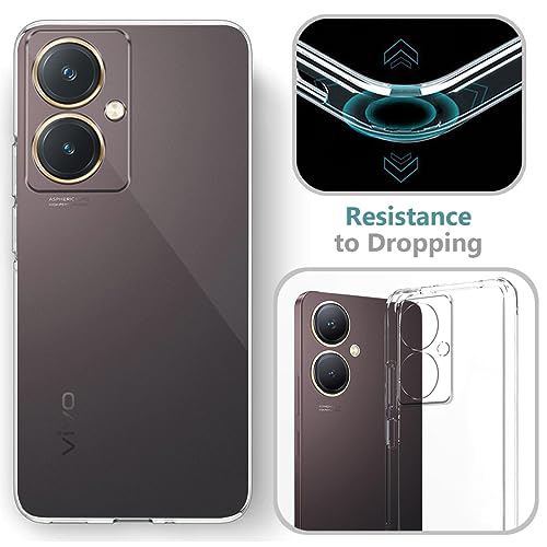 Image of Fashionury Crystal Clear Case for Vivo Y27 / Vivo Y27 2023 | Yellowing Resistance | Transparent TPU Silicone | Raised Camera Lips | Slim Transparent Cover