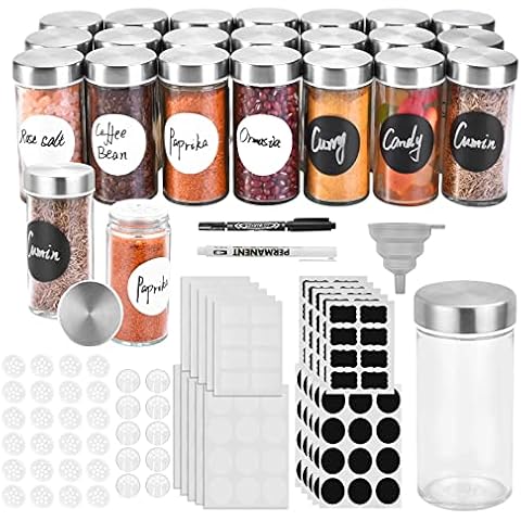 elagel Especieros Para Cocina 100ml,Redondos Tarros de Cristal Cover