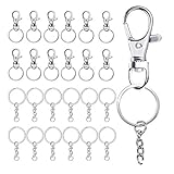 🔑SCHLUSSELRINGE SET - Packung enthält 20 Karabinerhaken Schlüsselanhänger und 20 Schlüsselring, 40 Stück insgesamt, genug Menge für Ihren Ersatz oder Ersatz.