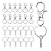 Produktbild Schlüsselringe, BETOY 40 Stücke Schlüsselring Schlüsselkette Abnehmbare Drehverschlüsse Silber Schlüsselanhänger Split Ring Karabinerhaken Karabinerverschlüsse