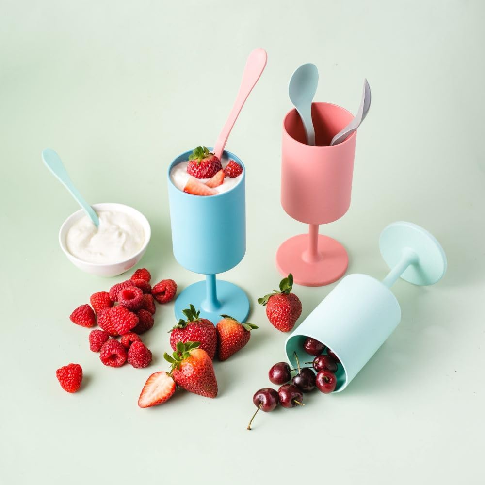 KNORK Eco 4 Piece Party Cup, Outdoor Wine Stem, Mint