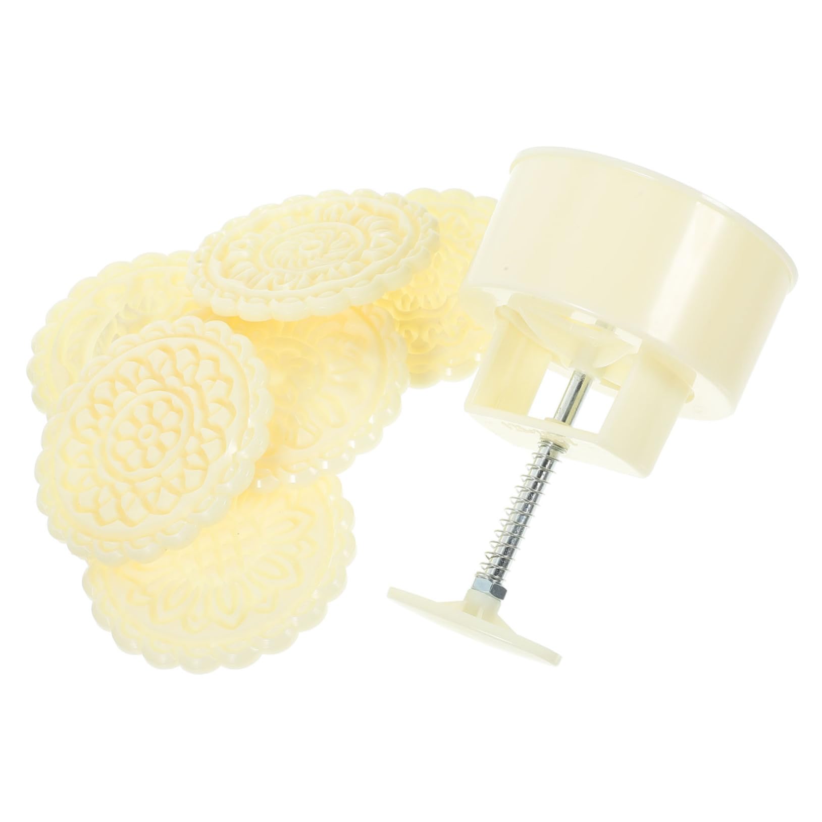 Molde para Pastel de Luna Reutilizable de Plástico Beige, 1 Juego | Estampas Variadas, Color Beige que No se Desvanece, Apto para Galletas y Repostería