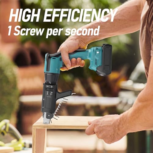 18V Drywall Screw Gun Auto-Feed,Collated Drywall Screwgun,5000RPM Cordless Drywall Screw Gun Kit with 4.0A Battery, Brushless Motor,Belt Clip, Charger, Tool Bag, Screw Length and Depth Adjustable