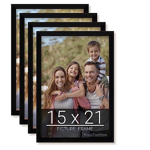 wallsthatspeak 15x21 Black Picture Frame for Puzzles Posters Photos or Artwork, Set of 4