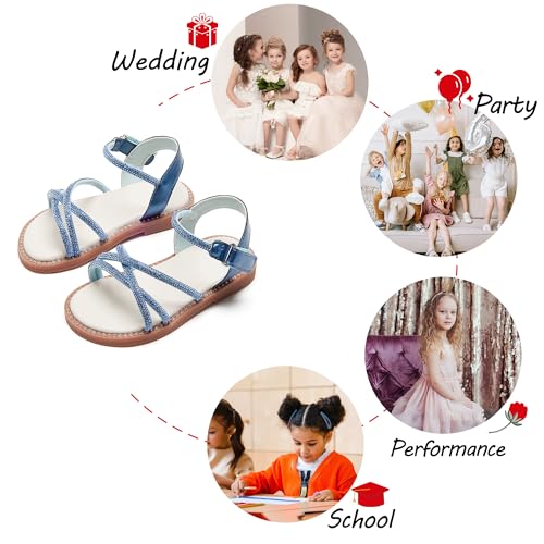 Image of PHIRAMIN Toddler Flower Girl Sandals - Girl Dress Shoes Toddler Little Kid Wedding Party