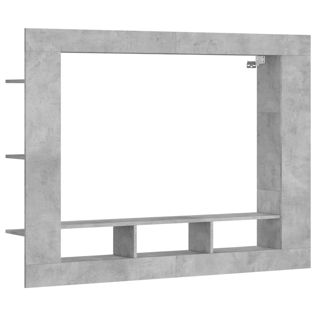 vidaXL Wall Mounted TV Cabinet - 9 Shelf - Concrete Grey - 113 x 152 x 22cm
