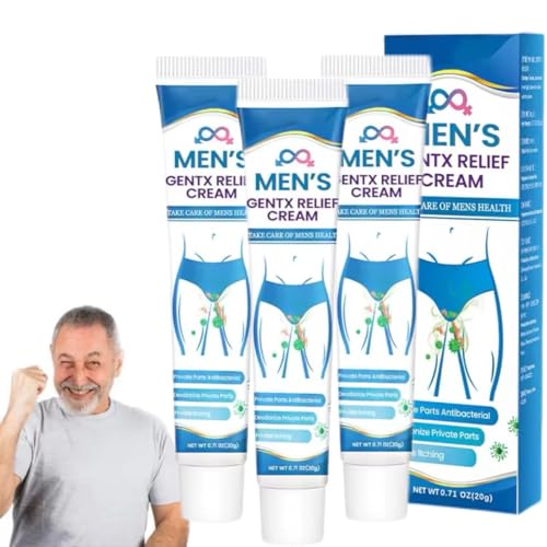 Crema de alivio para hombres, crema para hombres, cremas para aliviar rápidamente la picazón, calmante e hidratante, fórmula refrescante y no grasa, apta para todo tipo de piel (3 piezas)