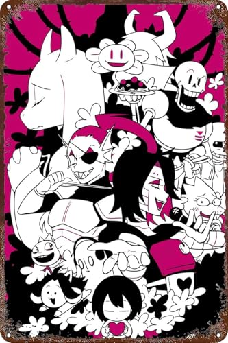 VDFBBFGD Undertale Game Art Game Poster Vintage kitchen logo Farm Country Home metal tin painting decorated 8x12 inches