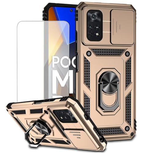 Coque Xiaomi Poco M4 Pro 4G coulissante avec anneau magnétique voiture