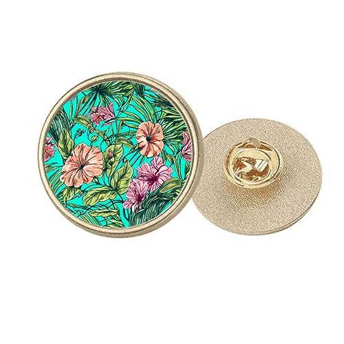 Broche ronde dorée rétro fleur verte M pour sublimer vos vestes et écharpes de saison