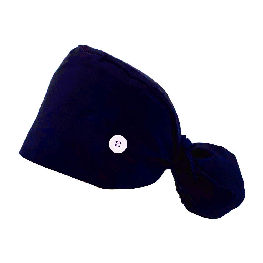 WOOT DIRECTWorking Cap with Button Long Hair, Adjustable Cotton Working Hat Sweatband,Tie Back Hats for Women