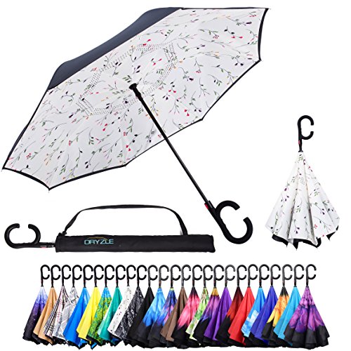 Reverse Inverted Inside Out Umbrella - Upside Down UV Sun Protection Windproof Brella That Open Better Than Most Umbrellas, Reversible Folding Double Layer, Suitable for Golf, Car, Women and Men