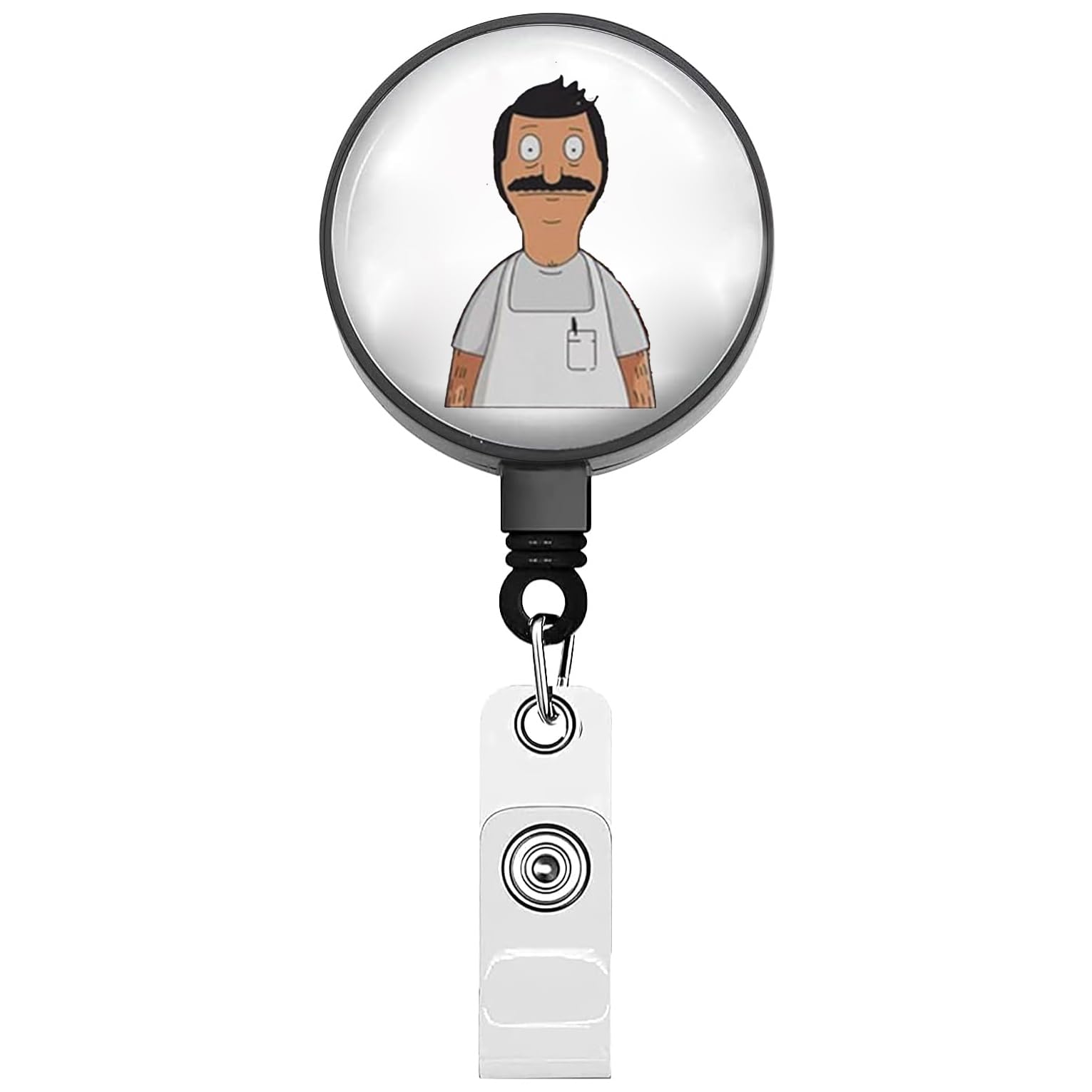 BEKECHBob Belcher Retractable Badge Holder Burgers Inspired Badge Clip Bob Belcher Fans Gift Cartoon TV Show Merchandise