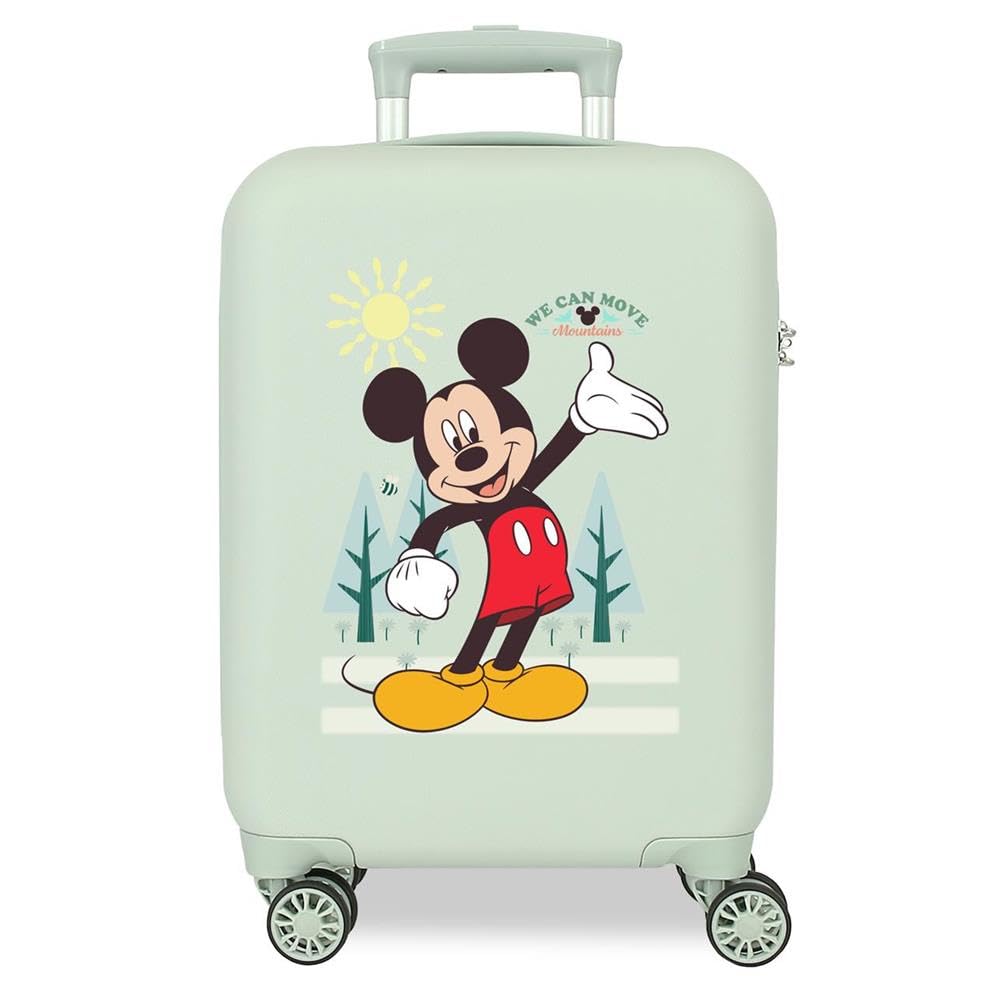Joumma Disney Mickey i Minnie walizka kabinowa zielona 33 x 50 x 20 cm sztywna 2 kg zamek szyfrowy z boku ABS 2 kg 33 l bagaż podręczny, Zielony, Talla única, walizka kabinowa