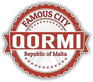 Qormi City Malta Grunge Travel Stamp Car Bumper Sticker Decal