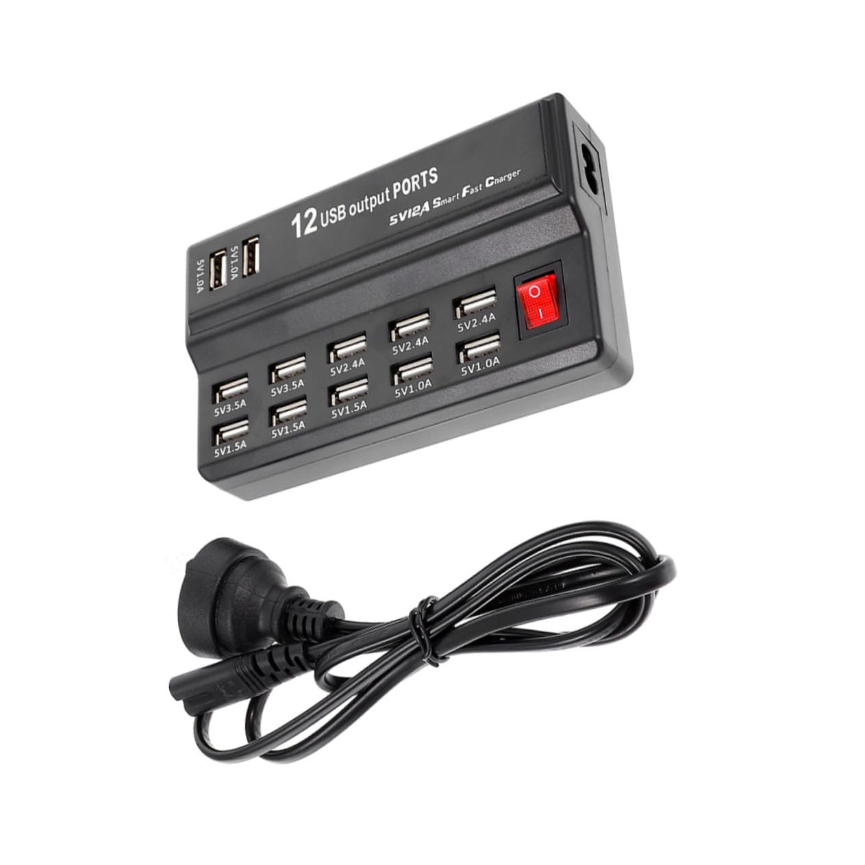 OSALADI 1ensemble Station De Charge USB Ports Intelligent avec Surtension pour Téléphones Tablettes Et Appareils Numériques Chargeur Multiple Prise Murale Européenne