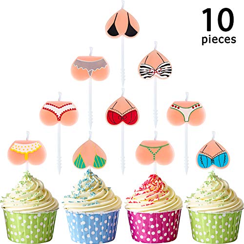 10 Pieces Funny Bikini Candles Bikini Cake Candles Bikini Themed Cake Decoration