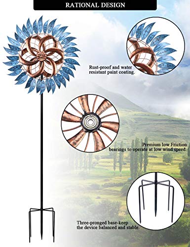 Mumtop Wind Spinners Outdoor Metal 6.5 Ft Large Two-Way Wind Sculptures For Patio Yard And Garden Decor #TOP1