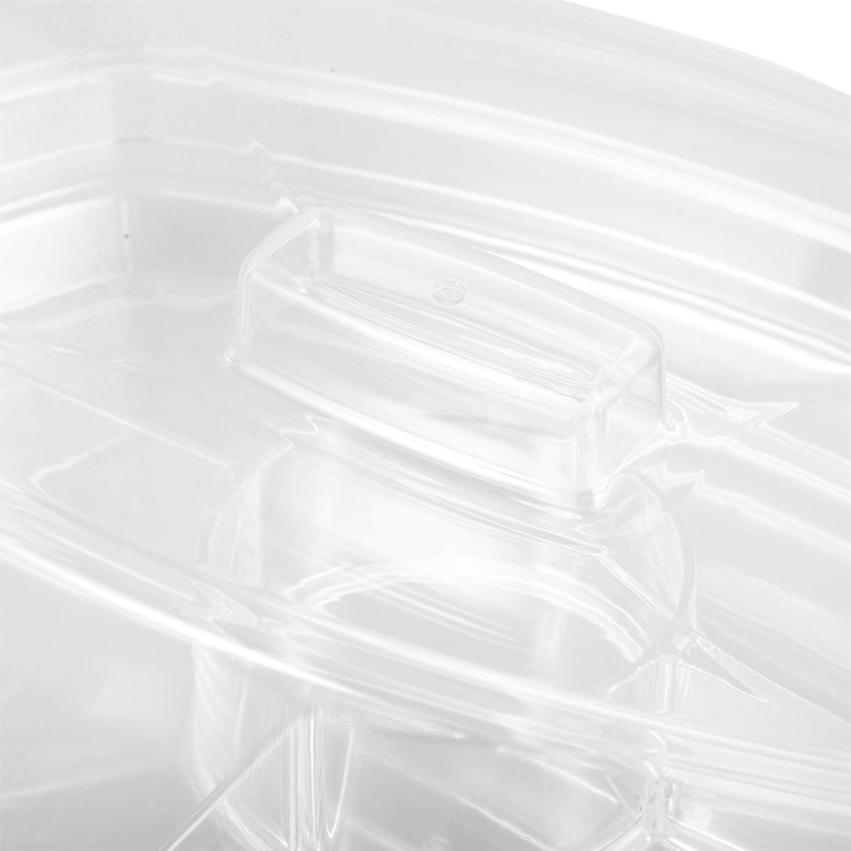 Luxshiny Vassoio Refrigerato in Plastico con 4 Scomparti e Coperchio per Antipasti e Frutta, Design Multiuso per Feste e Conservazione