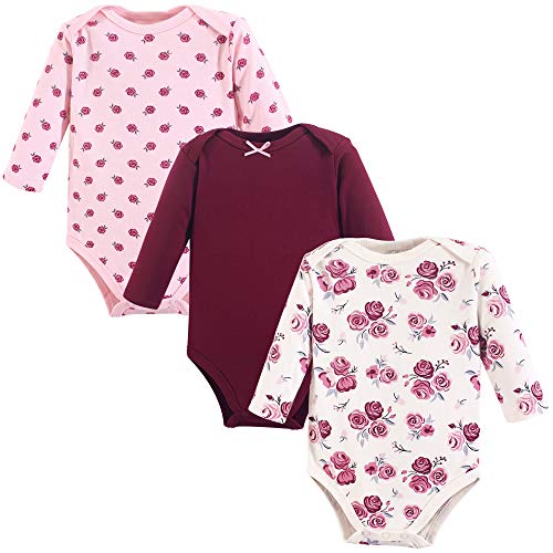 Image of Hudson Baby Baby Girls' Cotton Long-sleeve Bodysuits 3-pack