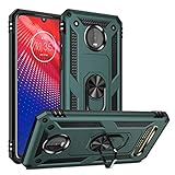 Moto Z4 Case,Moto Z4 Play Case, [ Military Grade ] Shock-Absorption Bumper Cover Moto Z4 Anti-Scratch Case with Ring Car Mount Kickstand for Moto Z4/Z4 Play - Teal