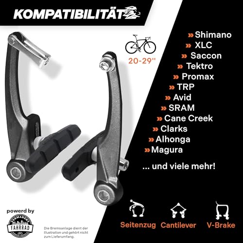 LOEVELOSI V-Brake Bremsbeläge Fahrrad 2 Paar Bremsklötze Fahrrad Bremsbacken 60 mm für V-Bremse Fahrradbremsen 4 Stück Fahrrad-Bremsbeläge… – Ansicht 2