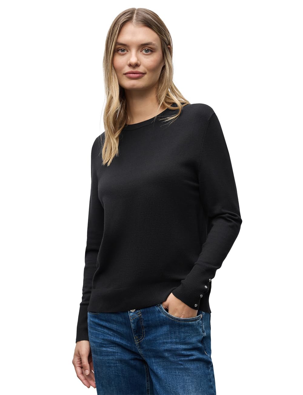 Street One Damen Pullover mit Knopfdetail