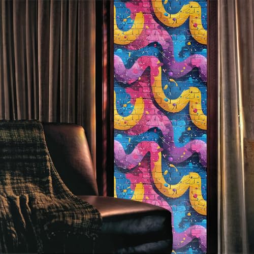 Vinilo decorativo abstracto amarillo azul 40x300 cm miniatura 2