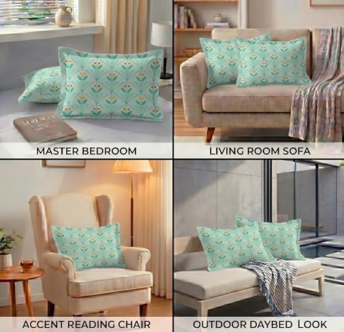 Image of VAS COLLECTIONS Cotton Pillow Cover Set of 2 (17x27 Inches) | Ultra Soft Breathable Pillow Cases for Bed | Skin Friendly, Fade Resistant & Comfortable Pillow Covers for Bedroom Decor (Leaf Green)