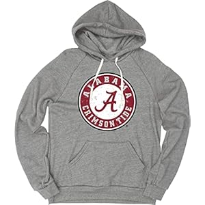 Blue 84 Men’s Alabama Crimson Tide Tri-Blend Hoodie Vintage Icon Heather Grey, Grey, Small