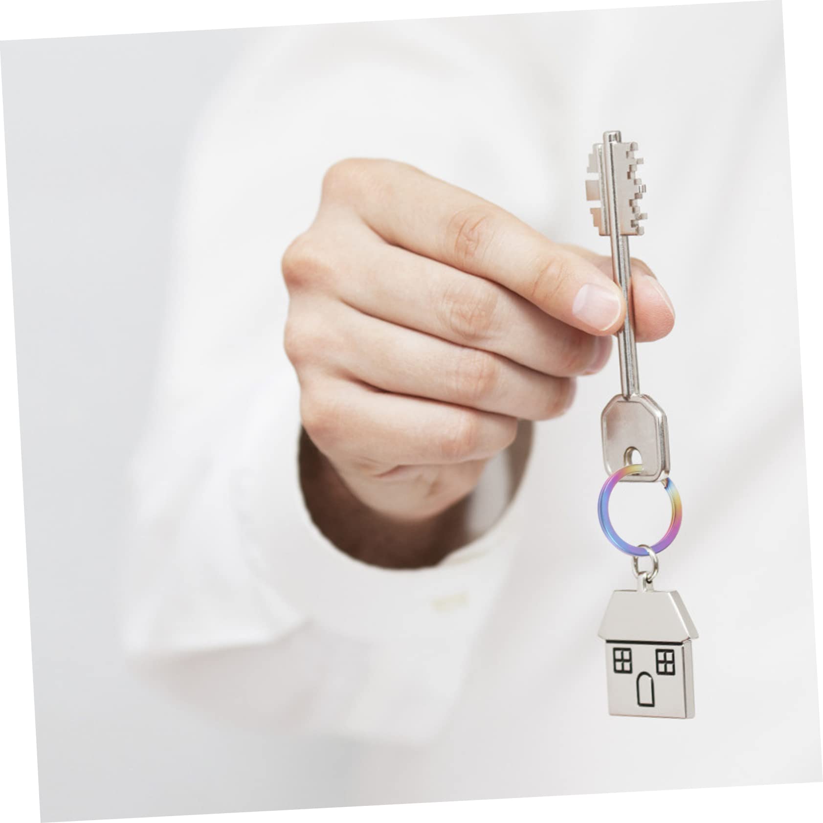 NUOBESTY 15pezzi Anello Portachiavi Piatto Titanio Leggero Per Creazioni Fai Te Per Accessori Chiavi e Pendenti Per Borse e Telefonini